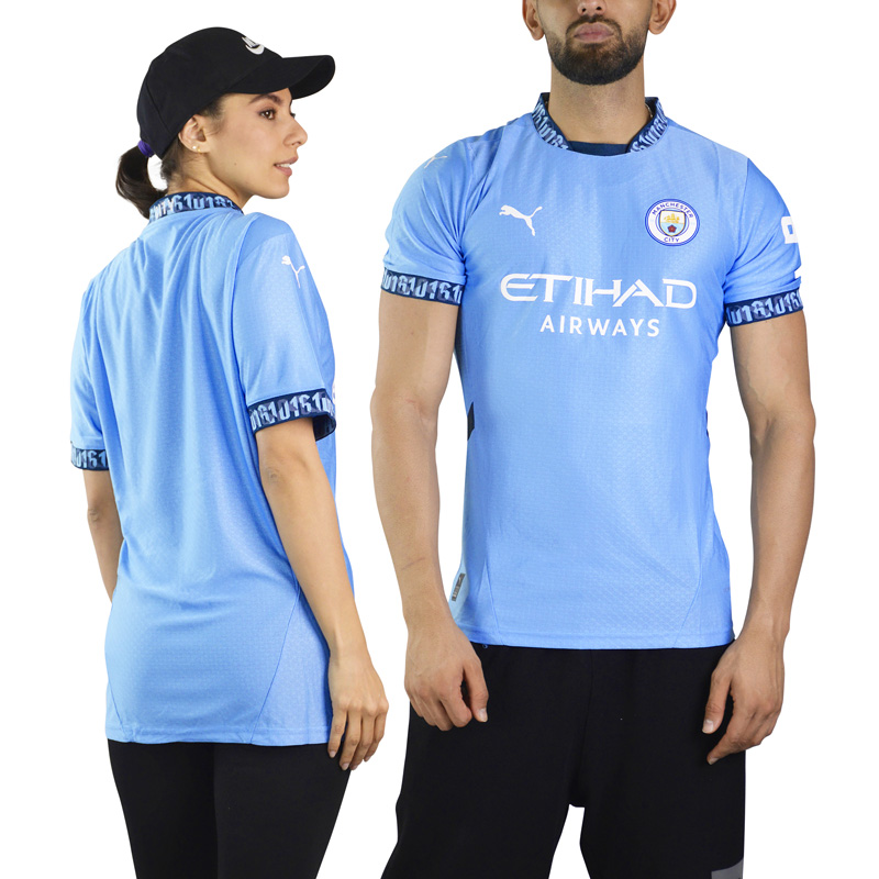 تیشرت فوتبالی پلیری منچستر سیتی مدل Puma-7991 آبی روشن