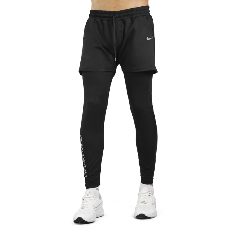 شلوارک و لگ سرهمی ورزشی مردانه نایک مدل 301 مشکی