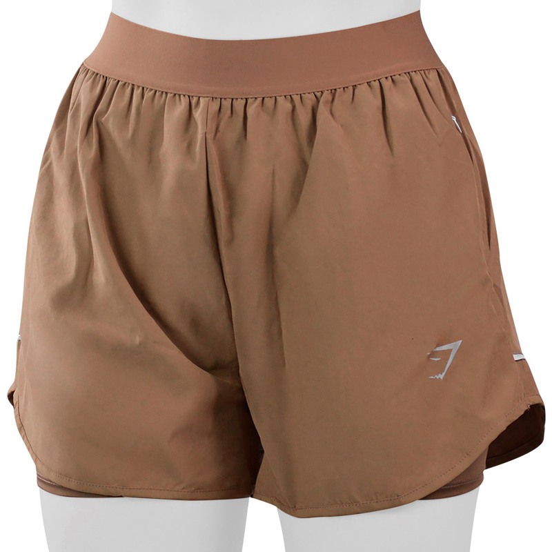 شلوارک کشاله دار ورزشی زنانه جیم شارک مدل 031 قهوه ای