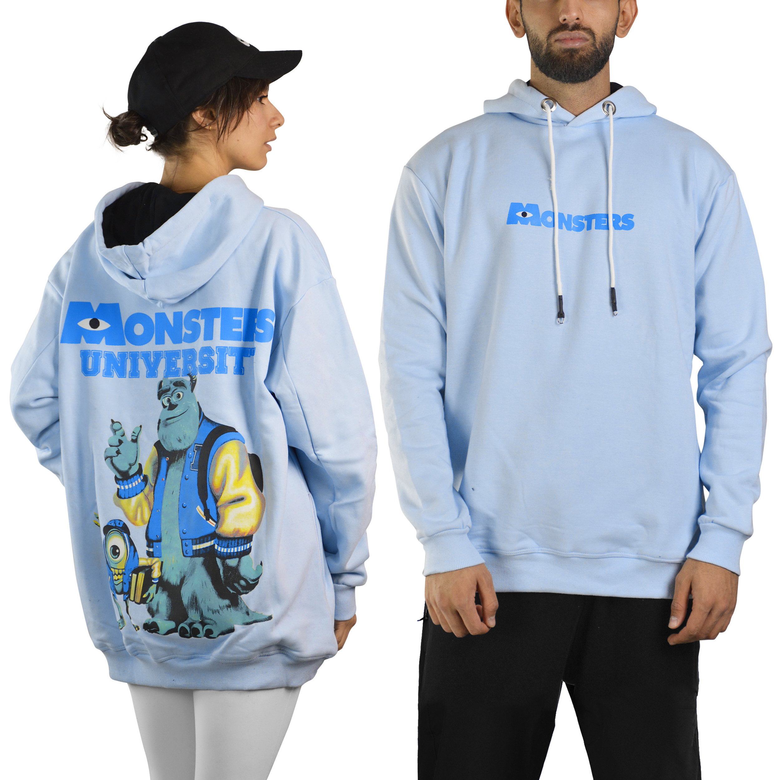 هودی اسپرت مانسترز مدل SPL-3F0977 آبی روشن