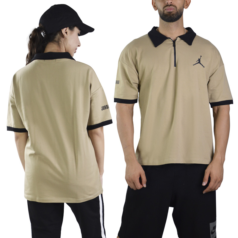 پولوشرت نیم زیپ اسپرت جردن مدل CMP-3E837 نسکافه ای