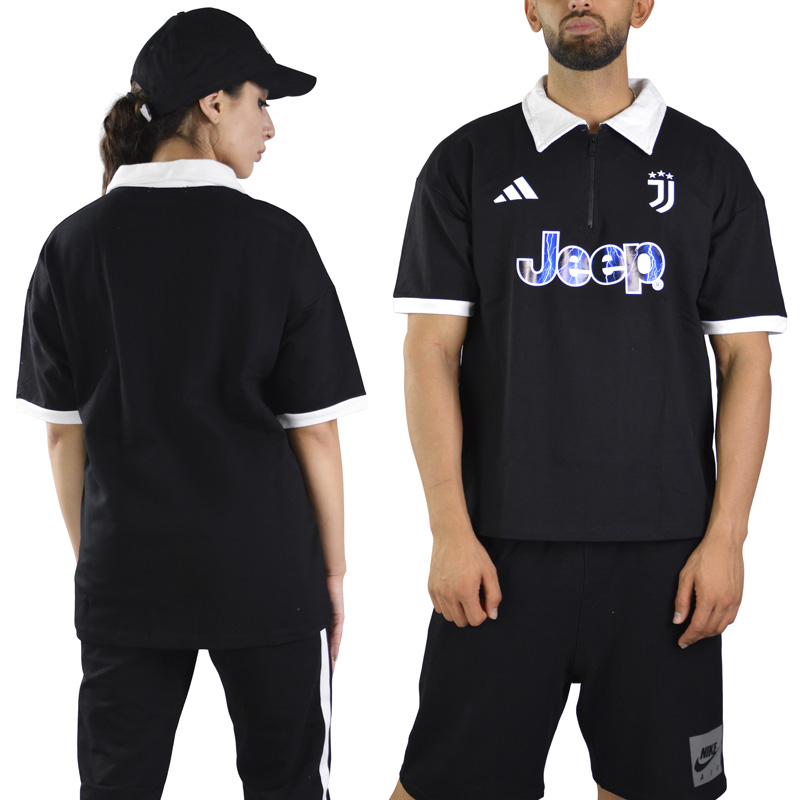 پولوشرت نیم زیپ اسپرت یوونتوس مدل CMP-Adidas-3E842 مشکی