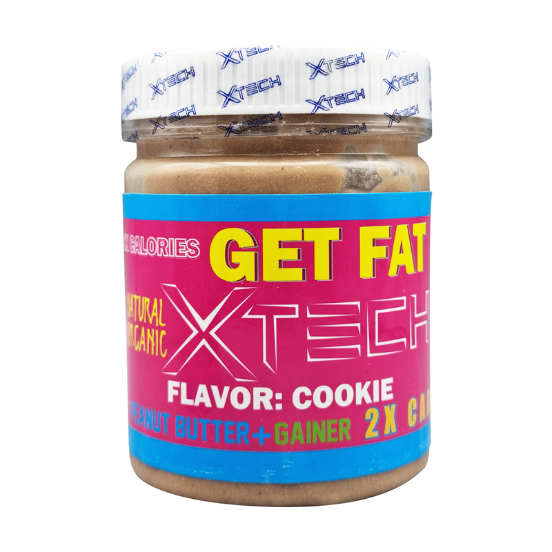 کره بادام زمینی ایکس تک گت فت حاوی گینر طعم کوکی 500 گرمی