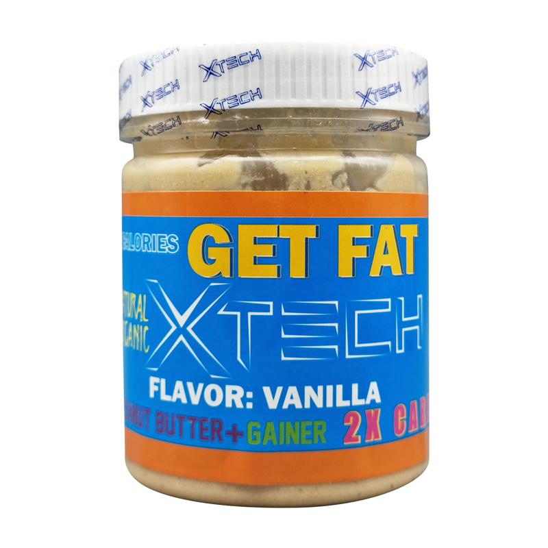 کره بادام زمینی ایکس تک گت فت حاوی گینر طعم وانیل 500 گرمی