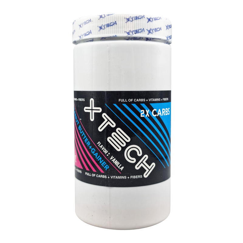 کره بادام زمینی ایکس تک حاوی گینر طعم وانیل ۱۱۰۰ گرمی