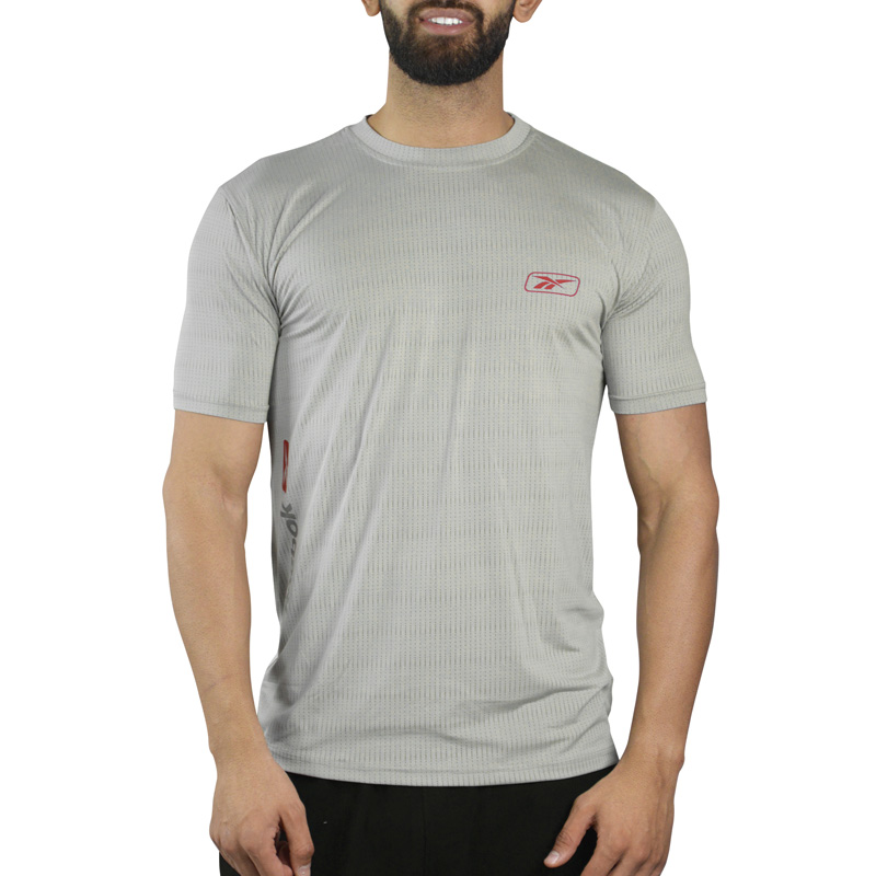 تیشرت ورزشی مردانه ریباک مدل GMS-3G1322 طوسی روشن