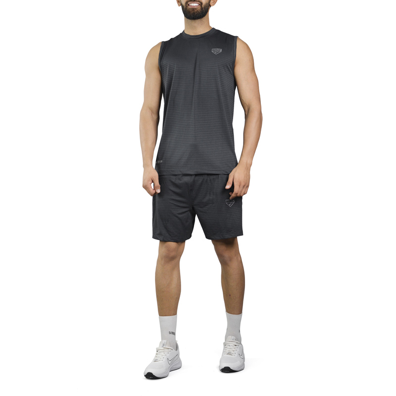 ست رکابی و شلوارک ورزشی مردانه نایک مدل DS-3G1262 طوسی تیره