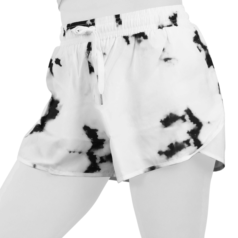 شلوارک کشاله دار ورزشی زنانه مدل 020 سفید مشکی