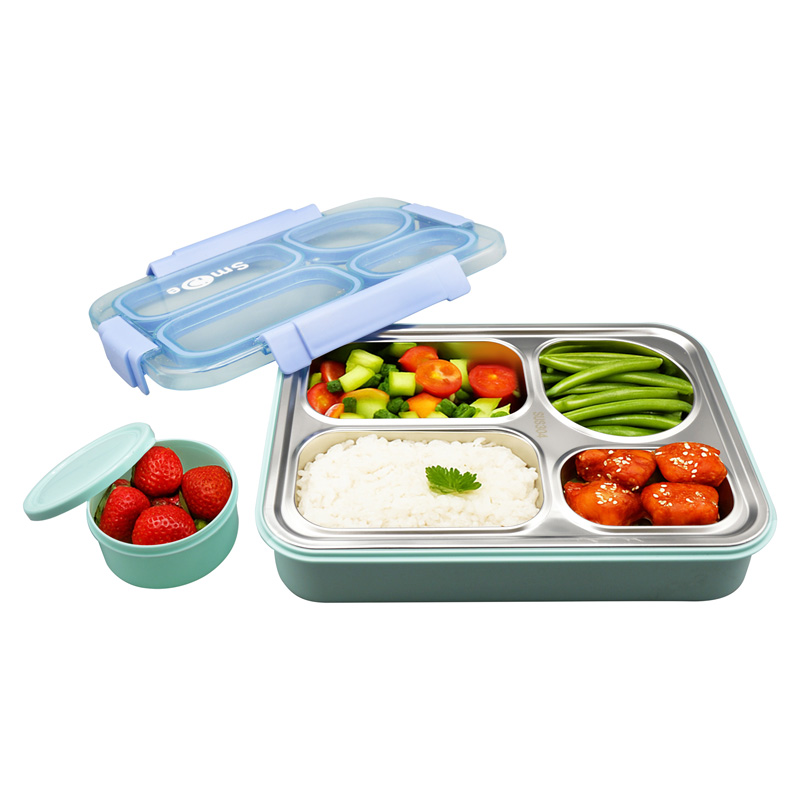 ظرف غذا استنلس مدل 4Box-Smile ظرفیت 0.9 میلی لیتر