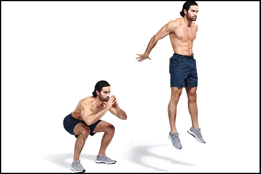 پرش اسکوات برای تمرین هوازی