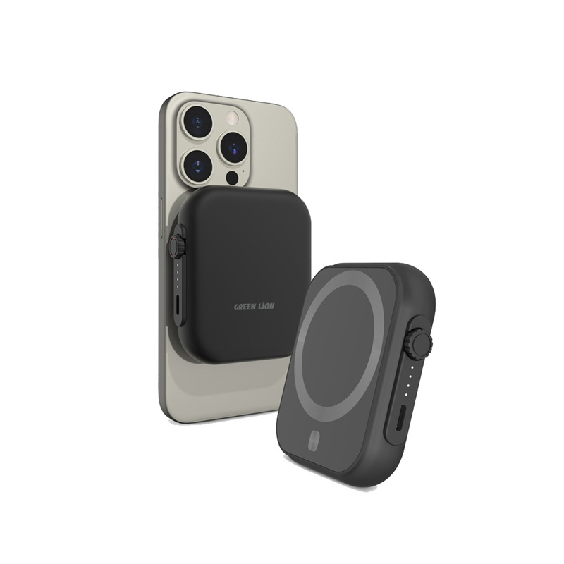 پاوربانک مگ سیف گرین لاین سه کاره مدل Trio ظرفیت 5000 میلی آمپر ساعت