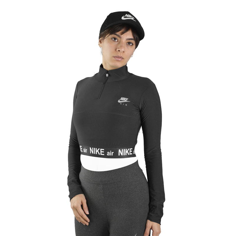 کراپ آستین بلند نیم زیپ ورزشی زنانه نایک مدل VHD-Air-3K1447 مشکی