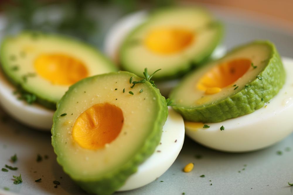 تخم‌مرغ آب‌پز با آووکادو