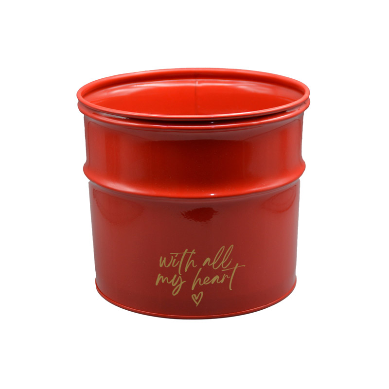 سطل فلزی کادویی مدل Heart-2527 ابعاد 18*20*20 سانتی متر