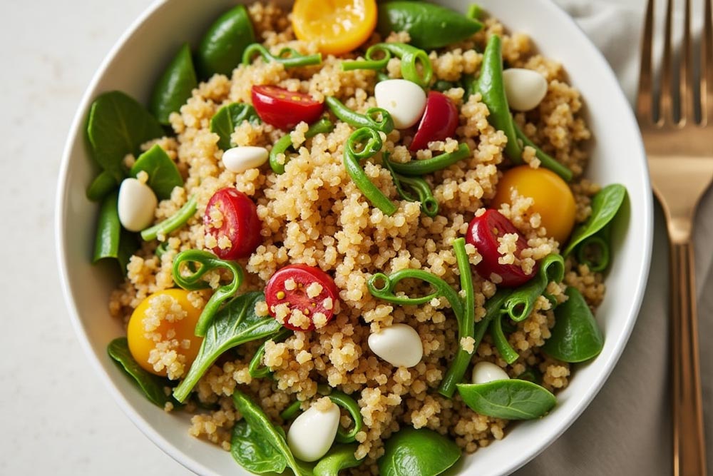 سالاد کینوا و سبزیجات تازه