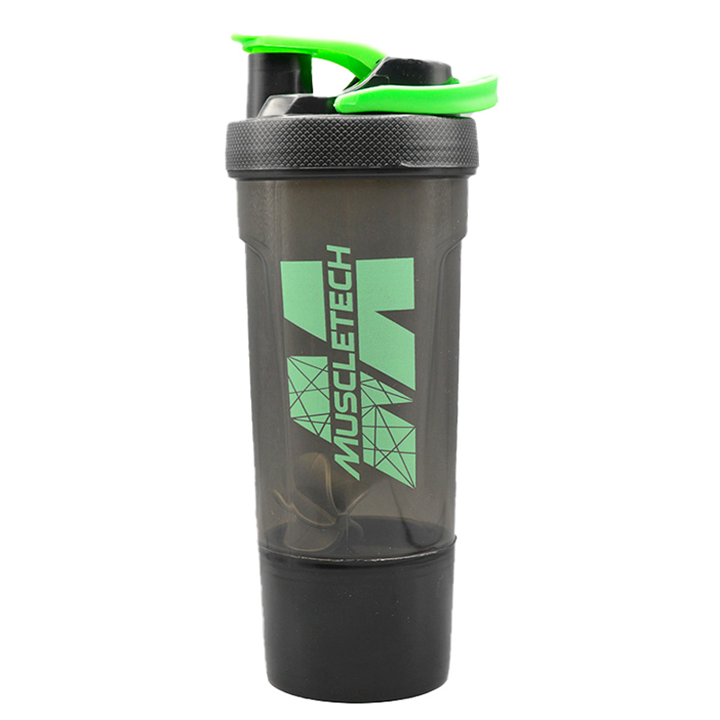 شیکر ورزشی دو تیکه ماسل تک مدل Kia دودی درب ضامنی ظرفیت 0.7 لیتر