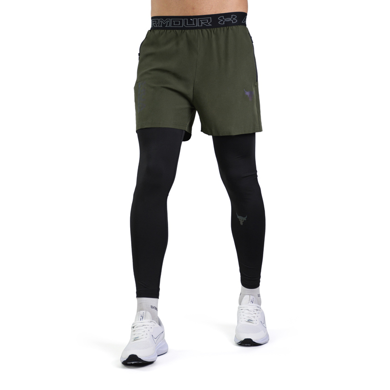 شلوارک و لگ سرهمی ورزشی مردانه آندر آرمور مدل Heat Gear-187230 یشمی