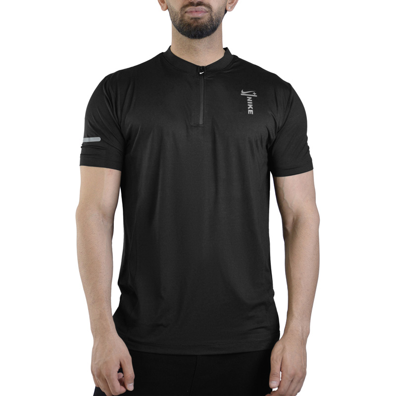 تیشرت نیم زیپ ورزشی مردانه نایک مدل DS-4A0068 مشکی