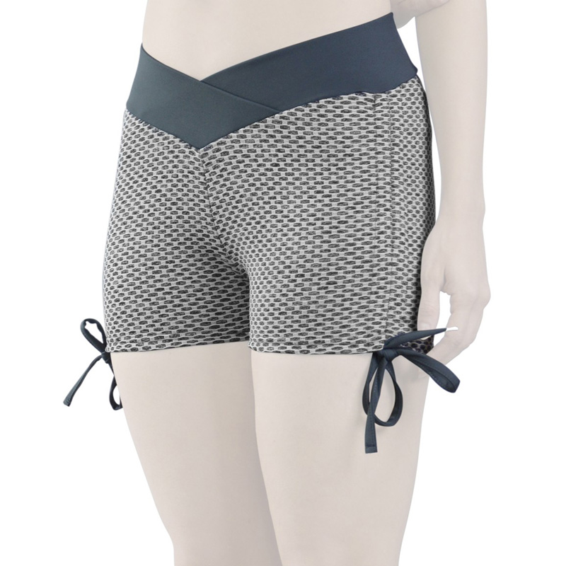 شلوارک سیملس ورزشی زنانه مدل CP3960 سفید طوسی