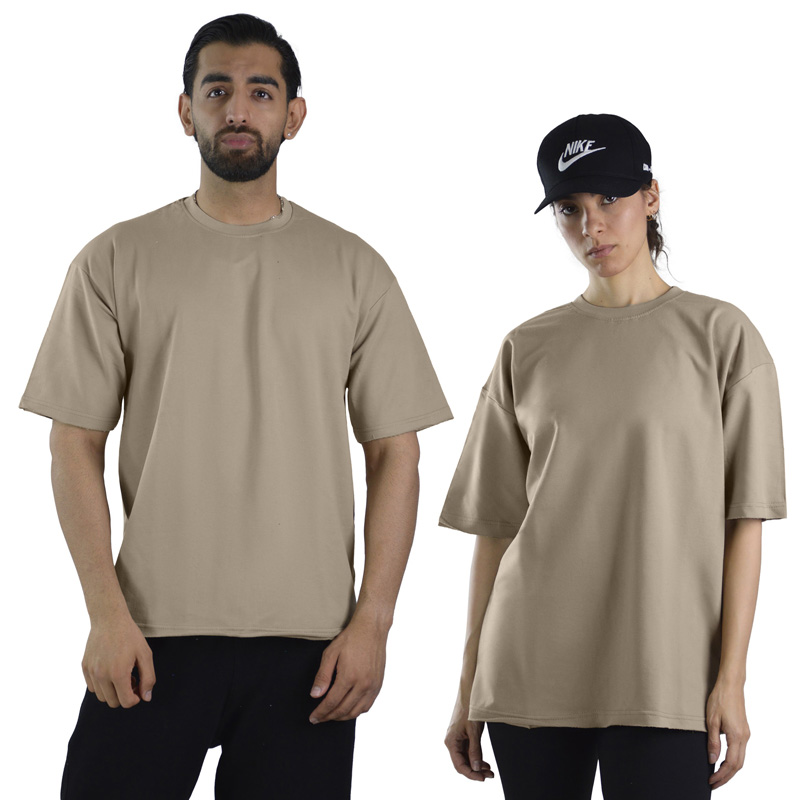 تیشرت باکسی اسپرت بیسیک مدل ZRA-4B0273 نسکافه ای