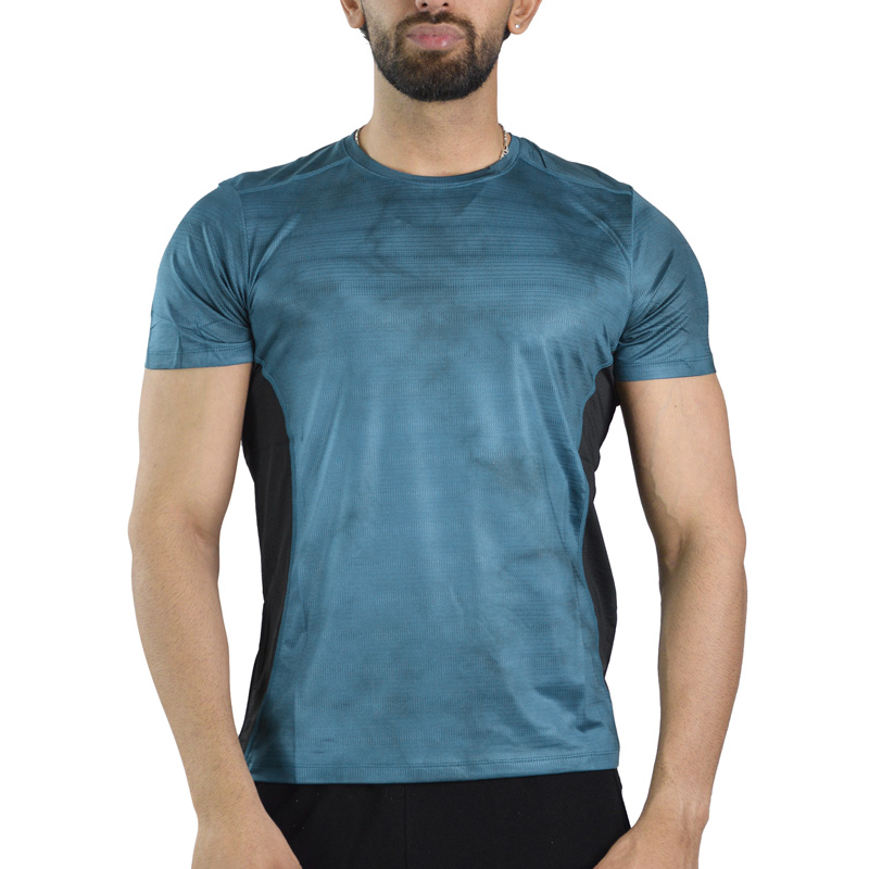 تیشرت ورزشی رانینگ مردانه مدل 9130 آبی نفتی