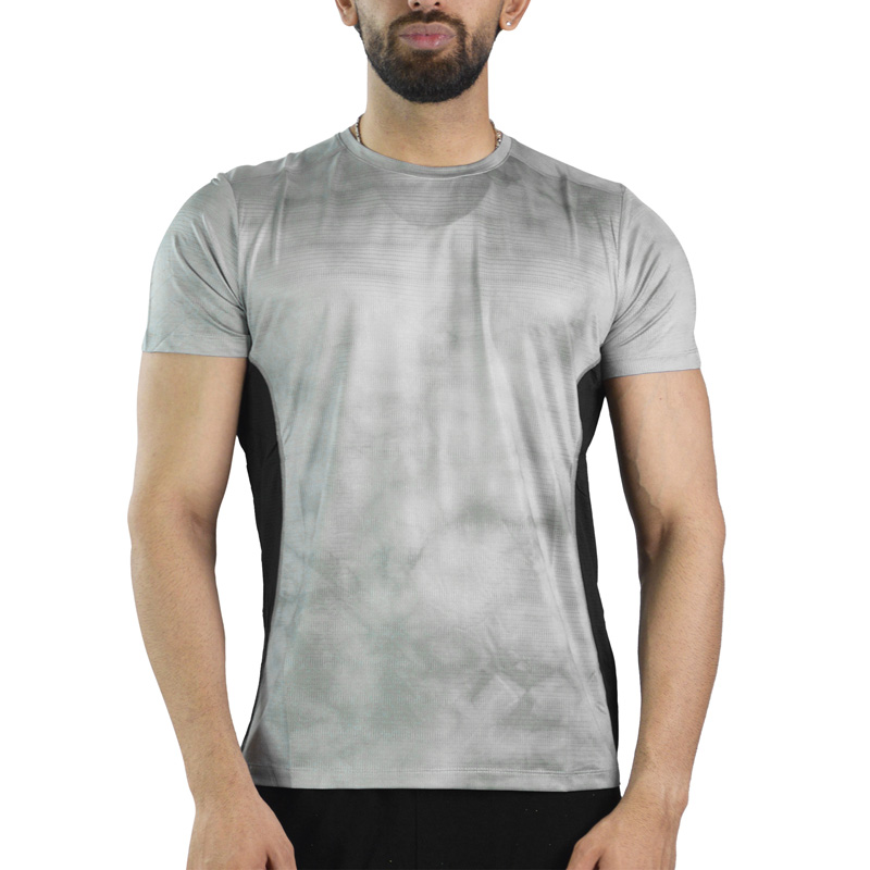 تیشرت ورزشی رانینگ مردانه مدل 9130 طوسی روشن