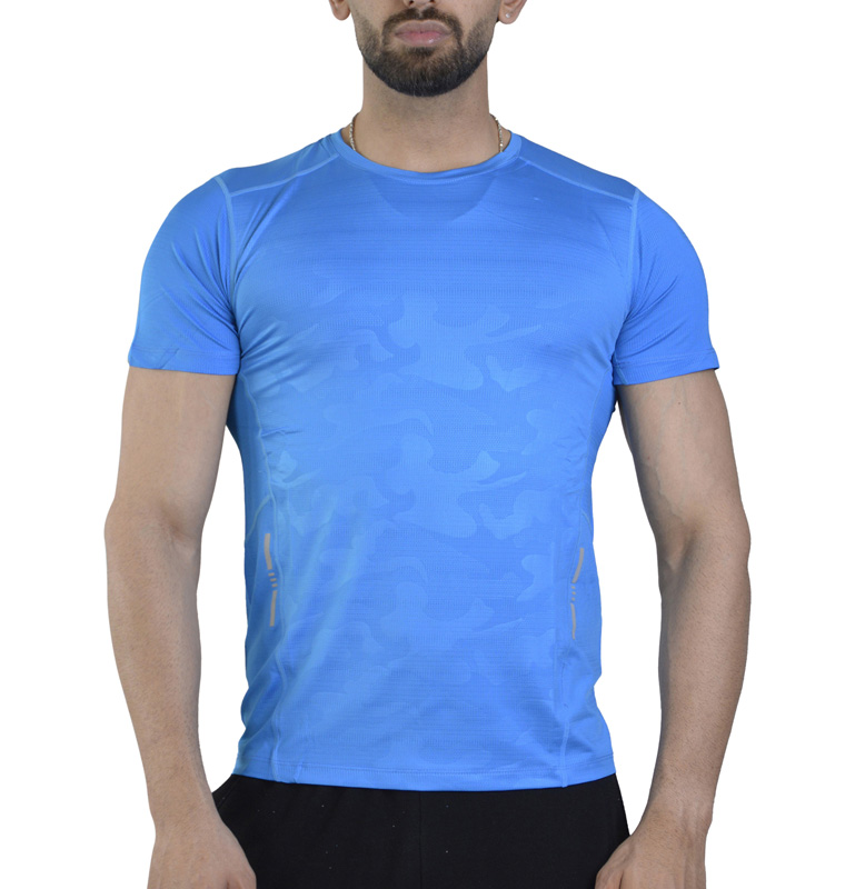 تیشرت ورزشی مردانه رانینگ مدل LS-R253 چریکی آبی