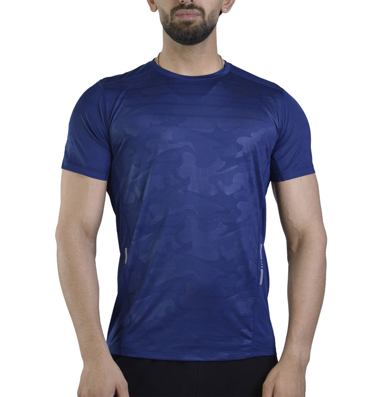 تیشرت ورزشی مردانه رانینگ مدل LS-R253 چریکی سرمه ای