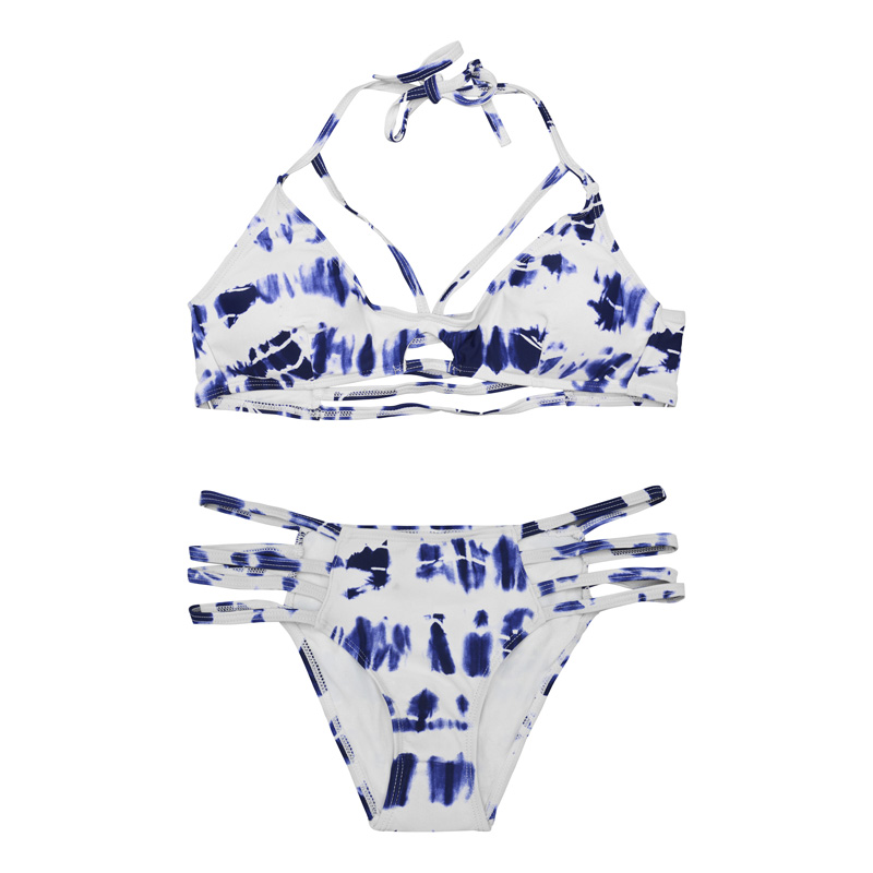 ست بیکینی زنانه مدل 4B0178 سفید آبی