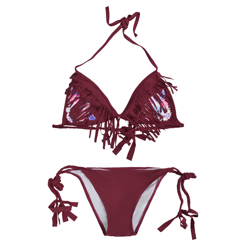 ست بیکینی زنانه مدل 4B0188 زرشکی