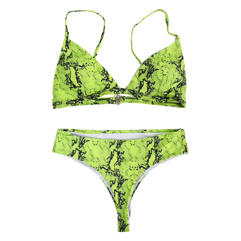 ست بیکینی زنانه مدل Snakeskin-4B0198 سبز