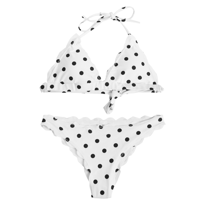 ست بیکینی زنانه مدل Spotted-4B0203 سفید