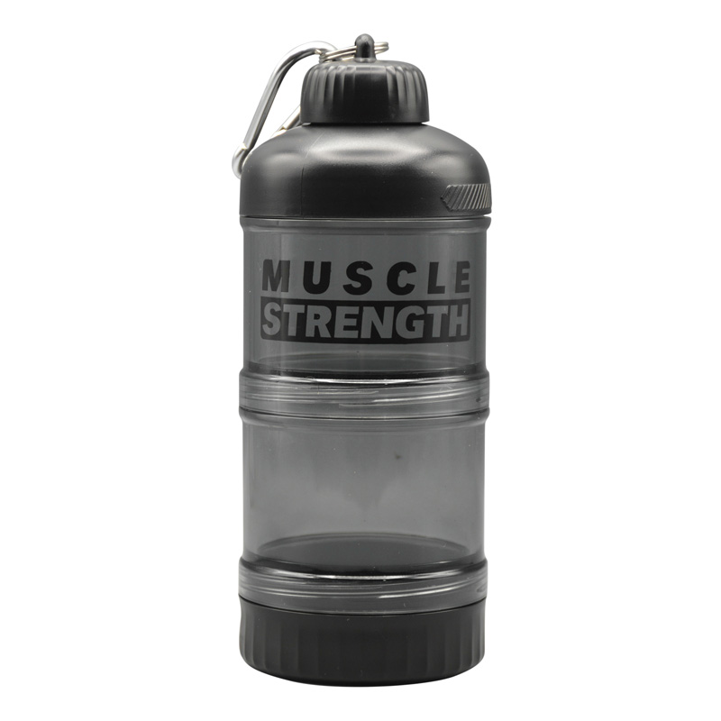 قیف پروتئین وی سه تیکه مدل Muscle Strength شفاف ظرفیت 200 میلی لیتر
