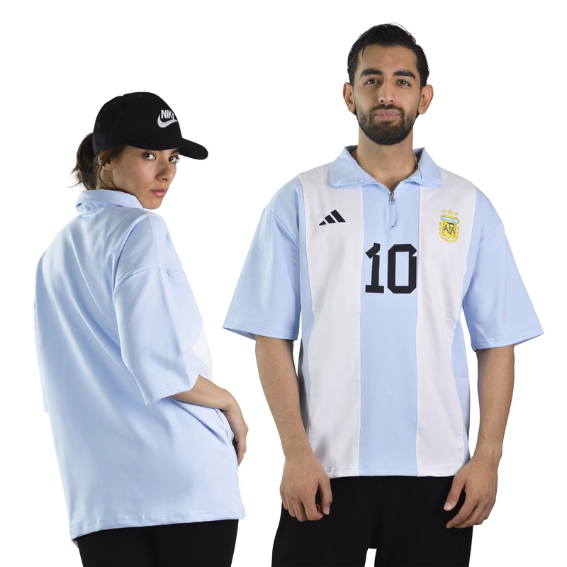 پولوشرت نیم زیپ اسپرت آرژانتین مدل ZRA-Adidas-4B0278 آبی روشن