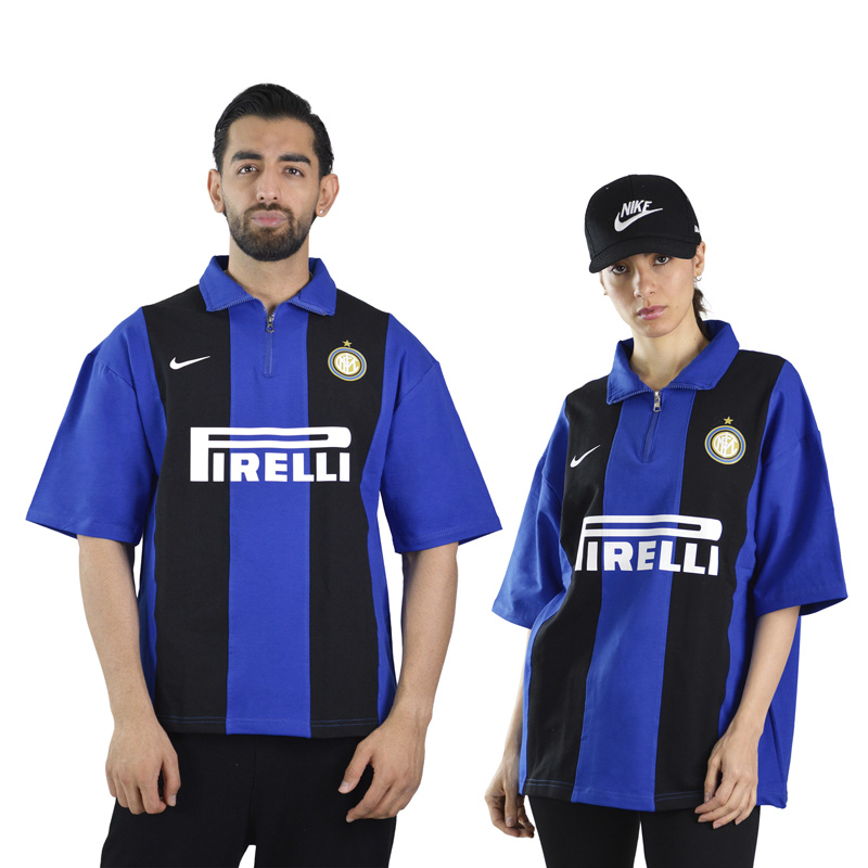 پولوشرت نیم زیپ اسپرت اینتر میلان مدل ZRA-Nike-4B0283 آبی