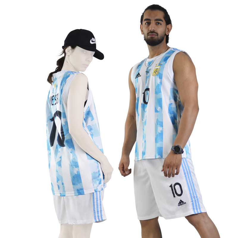 ست رکابی و شلوارک فوتبالی آرژانتین مدل Adidas-4D0603 سفید