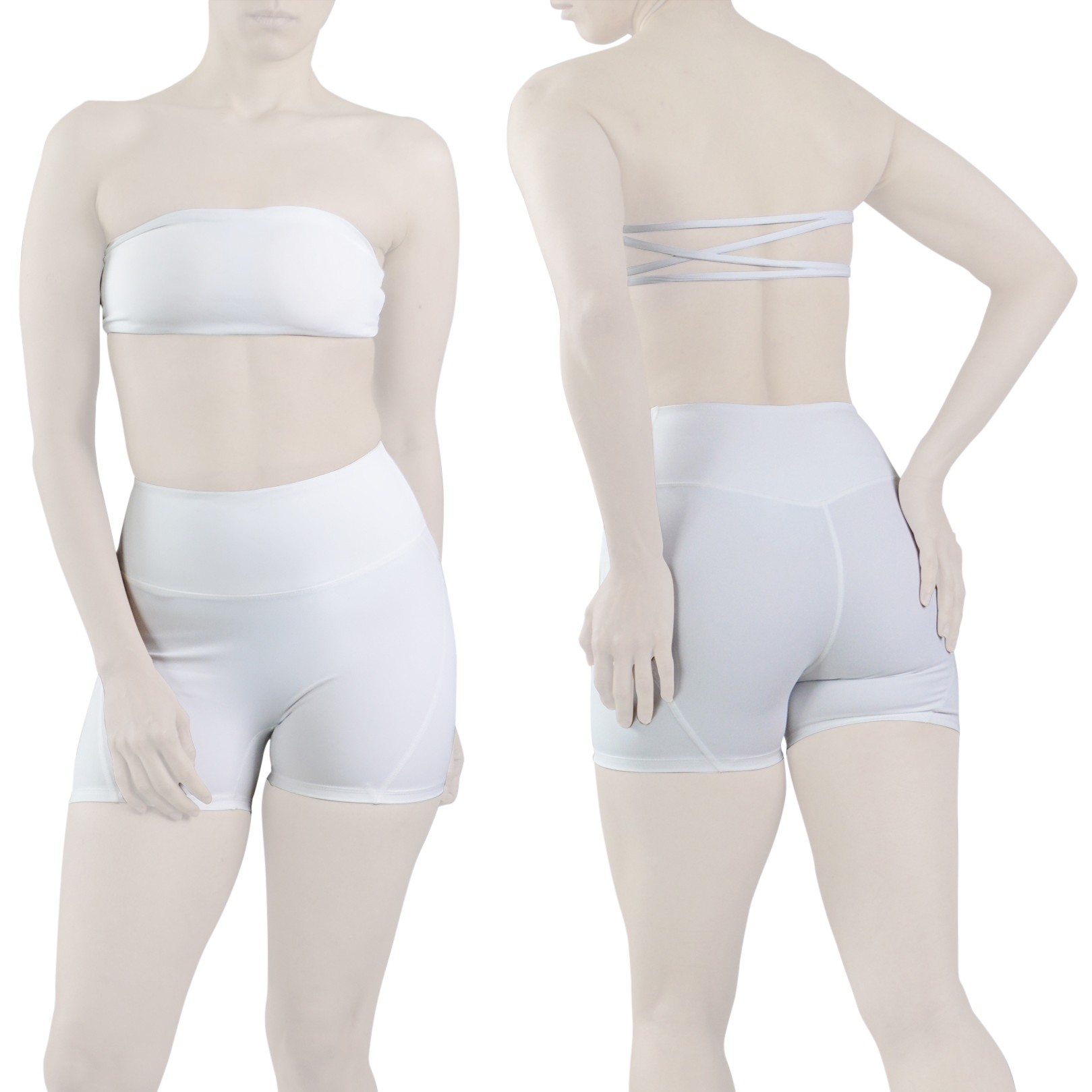 ست دکلته و کشاله بند ورزشی زنانه مدل ES927 سفید