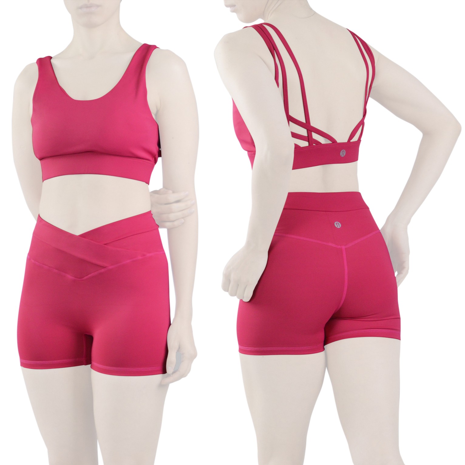 ست نیم تنه و کشاله بند ورزشی زنانه لولولمون مدل 5665 صورتی