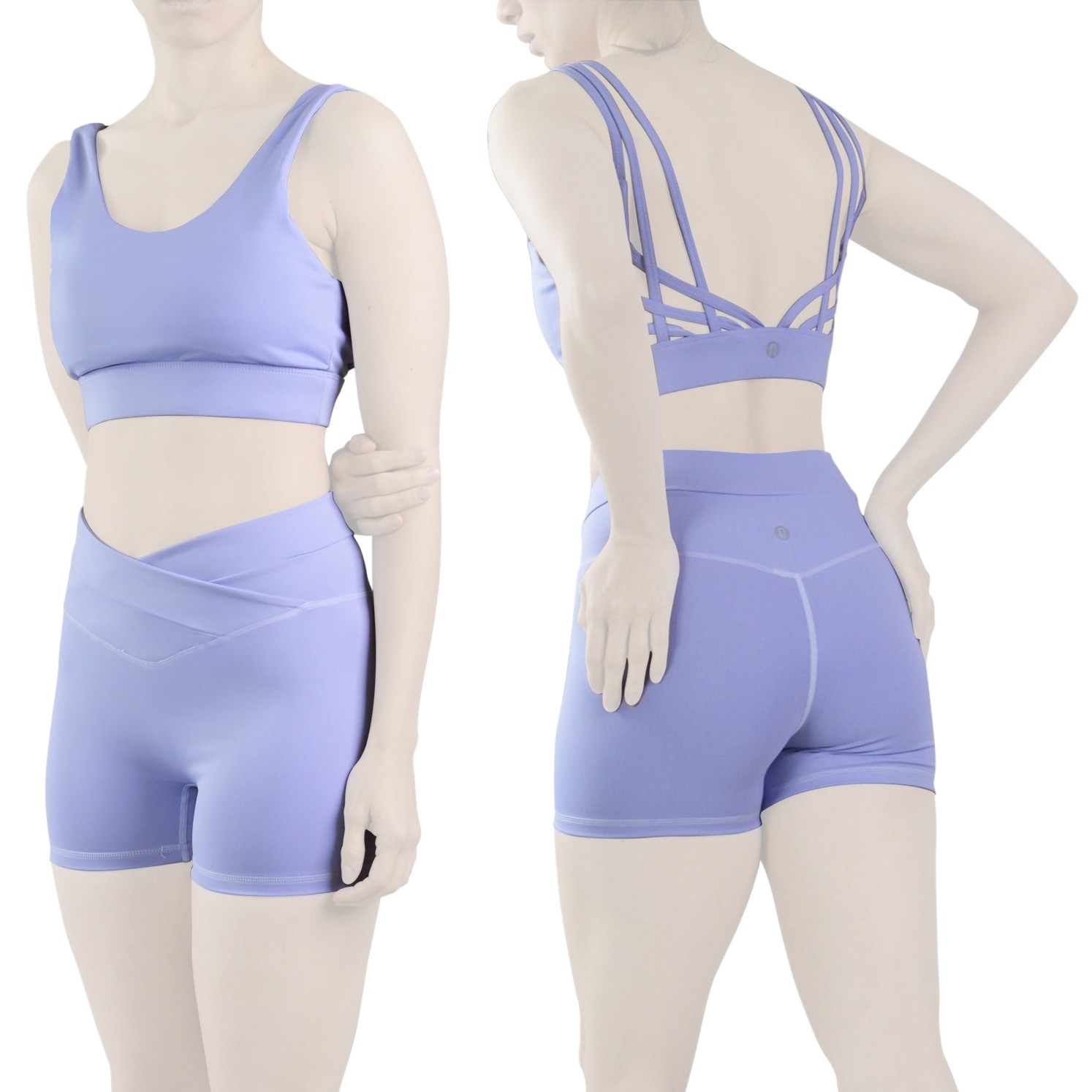 ست نیم تنه و کشاله بند ورزشی زنانه لولولمون مدل 5665 یاسی