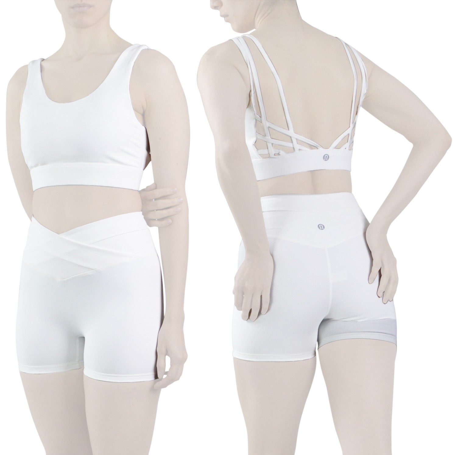 ست نیم تنه و کشاله بند ورزشی زنانه لولولمون مدل 5665 سفید