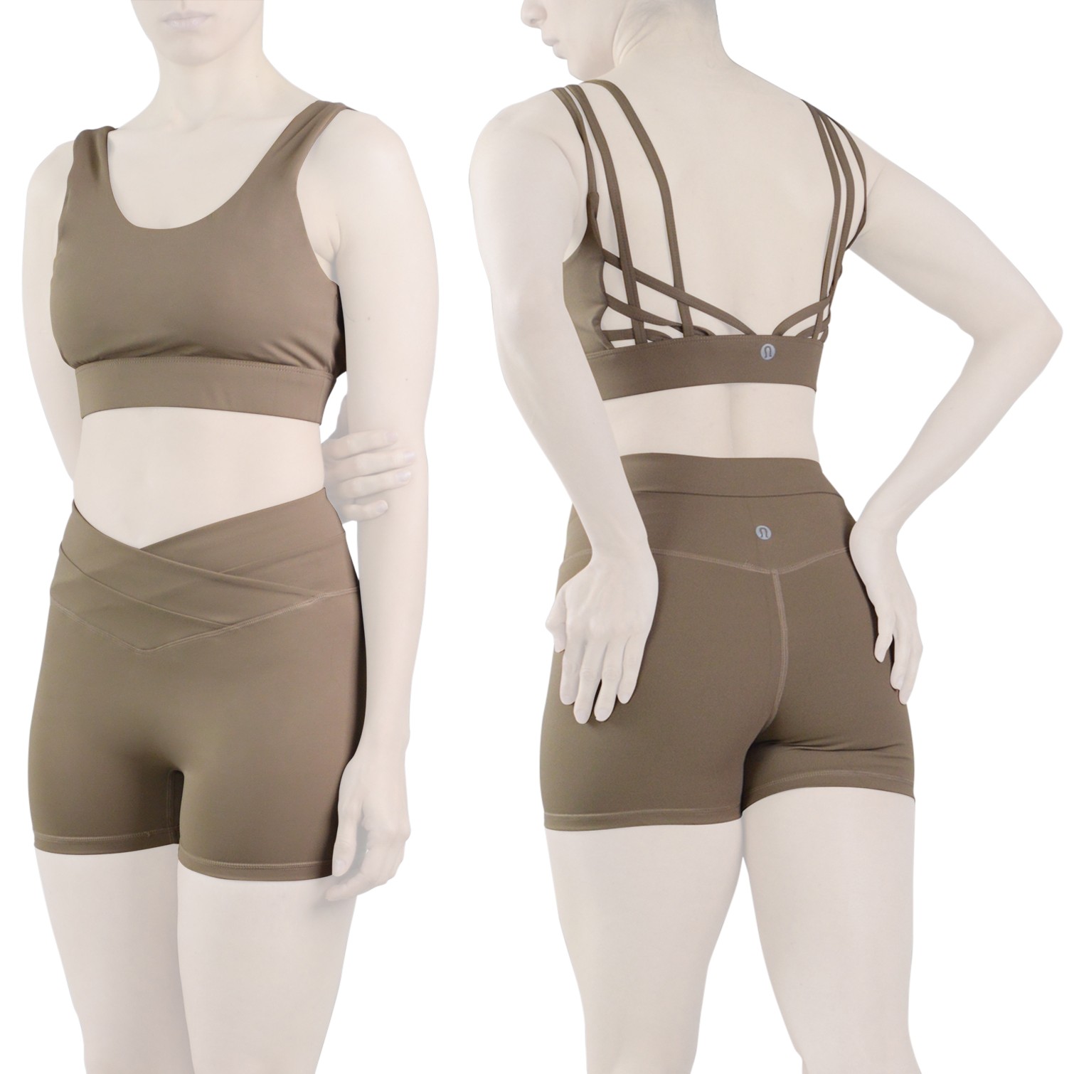 ست نیم تنه و کشاله بند ورزشی زنانه لولولمون مدل 5665 نسکافه‌ای