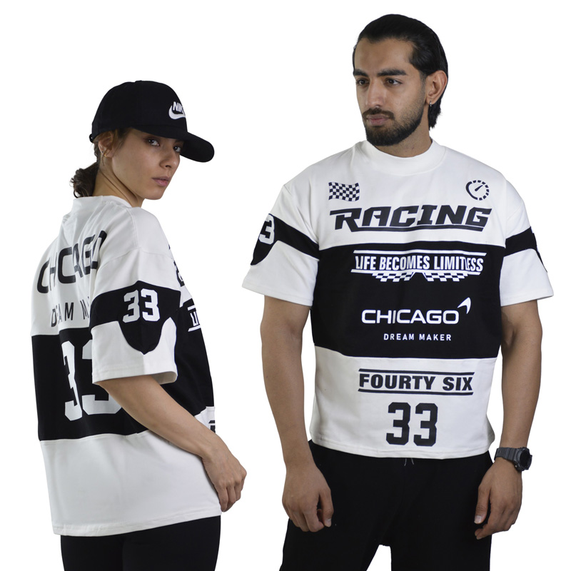 تیشرت اسپرت ریسینگ شیکاگو مدل ZRA-4D0558 سفید