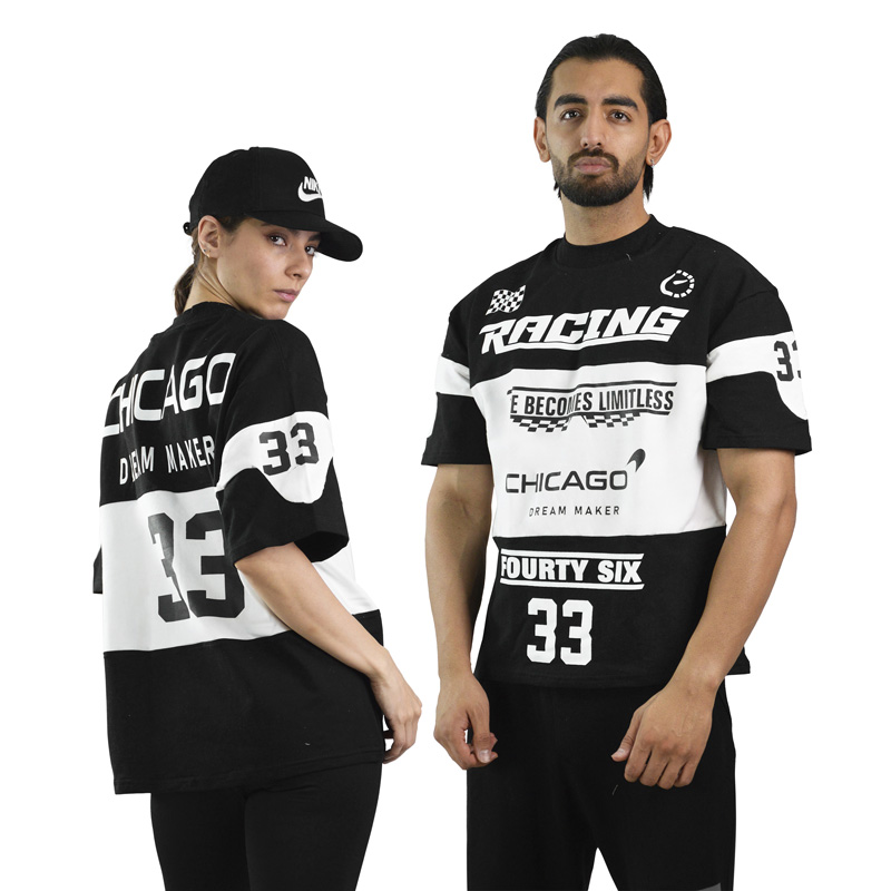 تیشرت اسپرت ریسینگ شیکاگو مدل ZRA-4D0558 مشکی