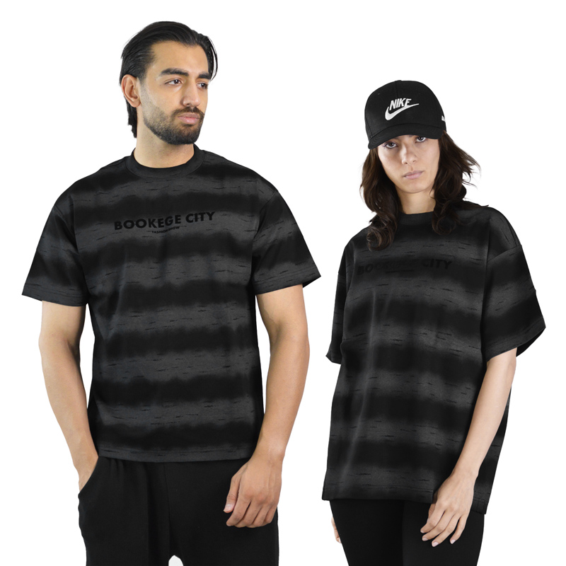 تیشرت باکسی اسپرت توبن هوم مدل X053 مشکی