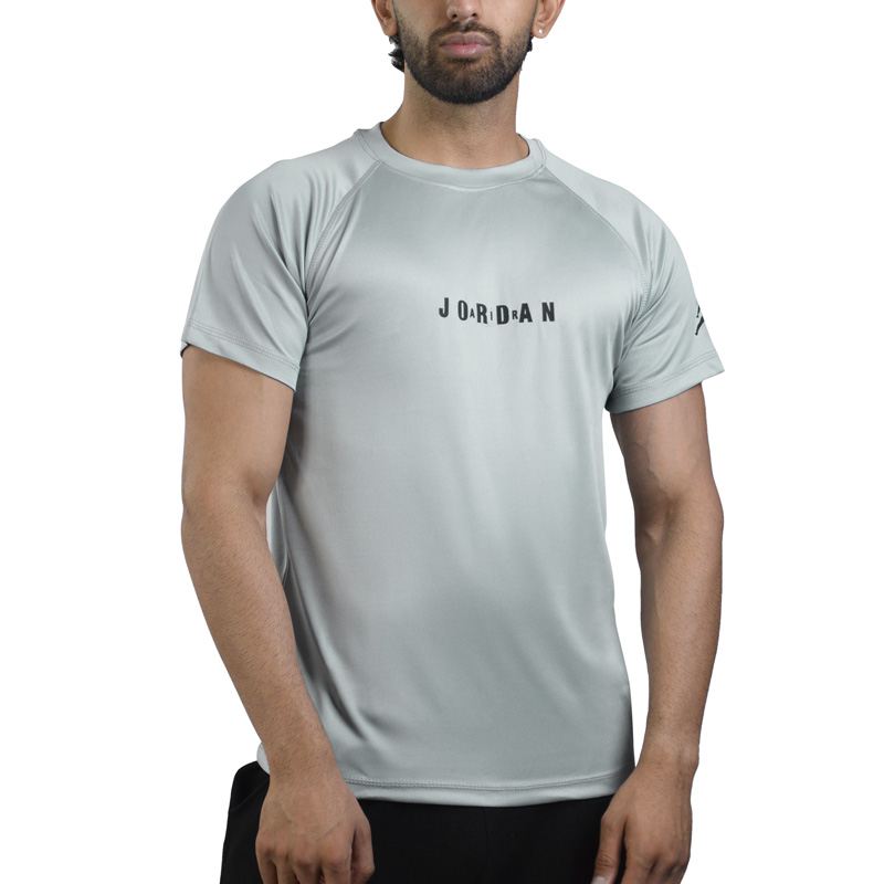 تیشرت ورزشی مردانه جردن مدل PY-4D0523 طوسی روشن