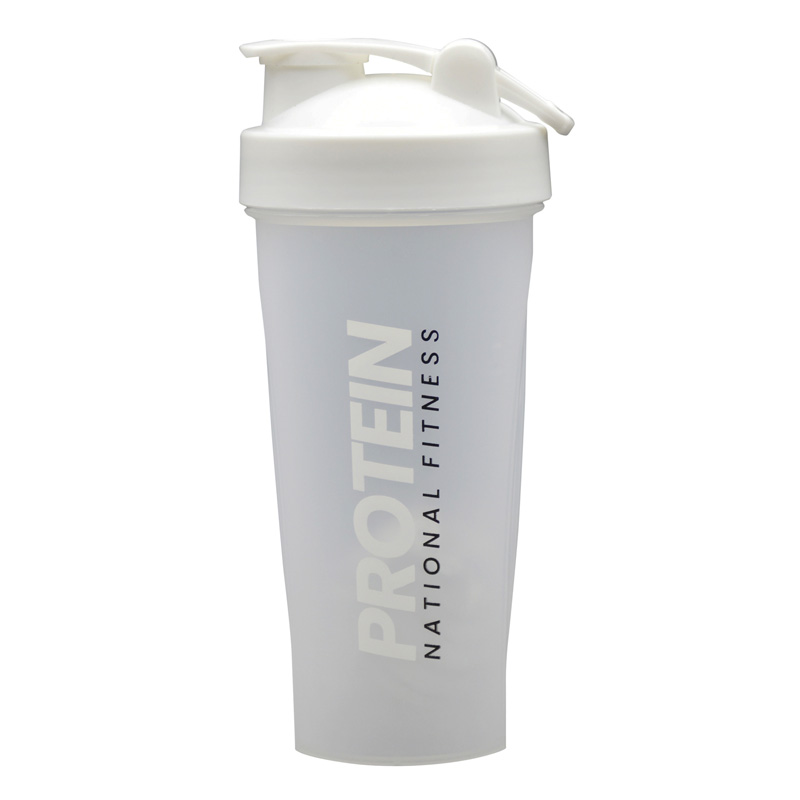 شیکر ورزشی یک تیکه پروتئین فیتنس مدل National شفاف درب ضامنی ظرفیت 0.6 لیتر