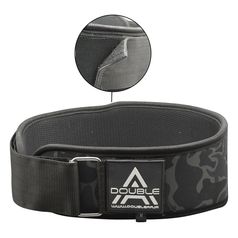 کمربند بدنسازی دبل ای مدل 404D0571 چسبی چریکی مشکی