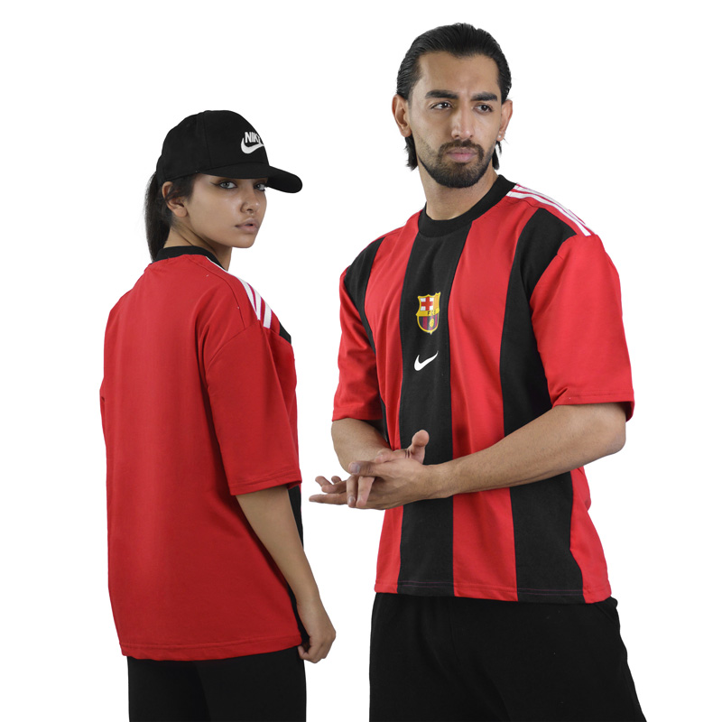 تیشرت فوتبالی بارسلونا مدل Nike-ZRA-4D0658 سرخابی