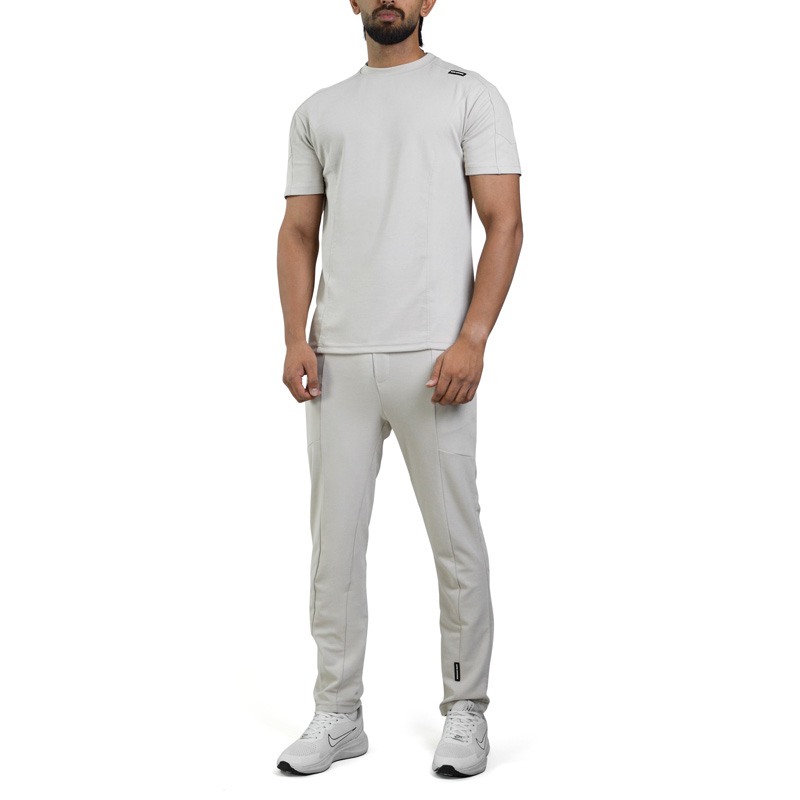 ست تیشرت و شلوار ورزشی مردانه دنیم مدل 004 خاکی