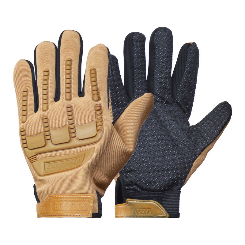 دستکش تاکتیکال مدل 404F0726 قهوه ای روشن